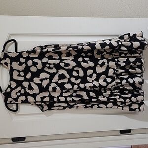 SHEIN Black and Cream Leopard Print Dress